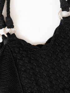 Vintage x Black Crochet Large Purse