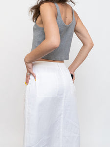 Vitnage x White Linen Maxi Skirt (M)