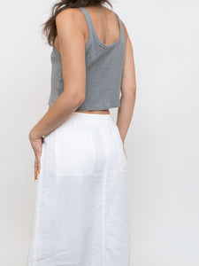Vitnage x White Linen Maxi Skirt (M)
