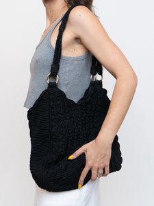 Vintage x Black Crochet Large Purse