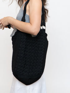 Vintage x Black Crochet Large Purse