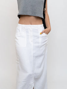 Vitnage x White Linen Maxi Skirt (M)