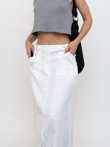 Vitnage x White Linen Maxi Skirt (M)