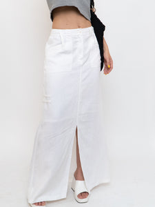 Vitnage x White Linen Maxi Skirt (M)