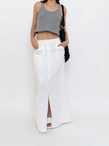 Vitnage x White Linen Maxi Skirt (M)
