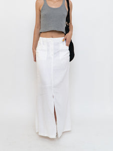 Vitnage x White Linen Maxi Skirt (M)