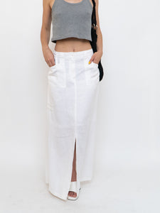 Vitnage x White Linen Maxi Skirt (M)