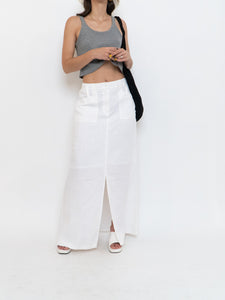 Vitnage x White Linen Maxi Skirt (M)