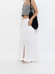 Vitnage x White Linen Maxi Skirt (M)