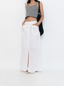 Vitnage x White Linen Maxi Skirt (M)