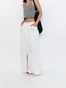 Vitnage x White Linen Maxi Skirt (M)