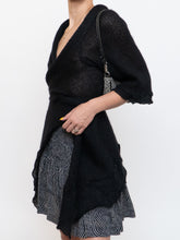 Load image into Gallery viewer, Vintage x Black Knit Wool-blend Wrap Sweater (Freesize)