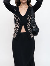 Load image into Gallery viewer, PAOLA FRANI x Made in Italy x Black Patterned Mohair-Blend Cardigan (36)
