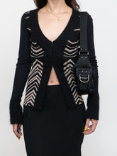 Load image into Gallery viewer, PAOLA FRANI x Made in Italy x Black Patterned Mohair-Blend Cardigan (36)