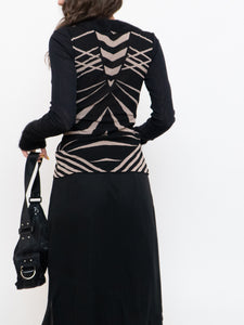 PAOLA FRANI x Made in Italy x Black Patterned Mohair-Blend Cardigan (36)