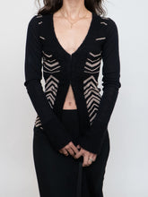 Load image into Gallery viewer, PAOLA FRANI x Made in Italy x Black Patterned Mohair-Blend Cardigan (36)