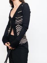 Load image into Gallery viewer, PAOLA FRANI x Made in Italy x Black Patterned Mohair-Blend Cardigan (36)