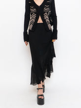 Load image into Gallery viewer, Vintage x Black Silk-Feel Flowy Skirt (XS-M)