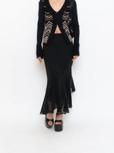 Load image into Gallery viewer, Vintage x Black Silk-Feel Flowy Skirt (XS-M)
