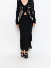 Load image into Gallery viewer, Vintage x Black Silk-Feel Flowy Skirt (XS-M)
