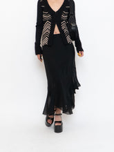Load image into Gallery viewer, Vintage x Black Silk-Feel Flowy Skirt (XS-M)