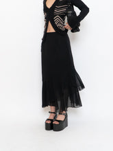Load image into Gallery viewer, Vintage x Black Silk-Feel Flowy Skirt (XS-M)