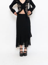 Load image into Gallery viewer, Vintage x Black Silk-Feel Flowy Skirt (XS-M)