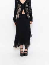 Load image into Gallery viewer, Vintage x Black Silk-Feel Flowy Skirt (XS-M)