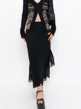 Load image into Gallery viewer, Vintage x Black Silk-Feel Flowy Skirt (XS-M)