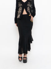 Load image into Gallery viewer, Vintage x Black Silk-Feel Flowy Skirt (XS-M)