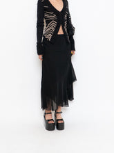 Load image into Gallery viewer, Vintage x Black Silk-Feel Flowy Skirt (XS-M)