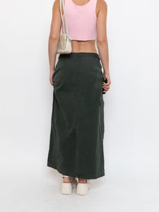 Vintage x Made in Hong Kong x Cotton Forest Green Maxi Skirt (M, L)
