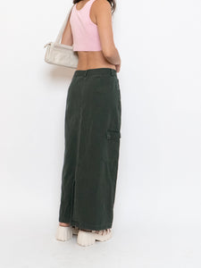 Vintage x Made in Hong Kong x Cotton Forest Green Maxi Skirt (M, L)