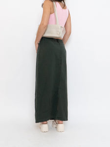 Vintage x Made in Hong Kong x Cotton Forest Green Maxi Skirt (M, L)