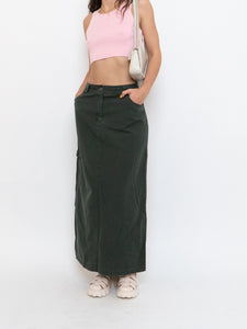 Vintage x Made in Hong Kong x Cotton Forest Green Maxi Skirt (M, L)