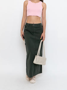 Vintage x Made in Hong Kong x Cotton Forest Green Maxi Skirt (M, L)