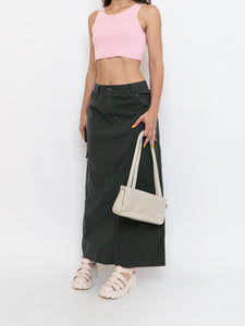 Vintage x Made in Hong Kong x Cotton Forest Green Maxi Skirt (M, L)