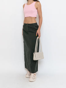 Vintage x Made in Hong Kong x Cotton Forest Green Maxi Skirt (M, L)