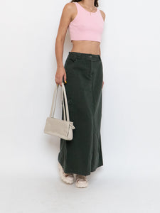 Vintage x Made in Hong Kong x Cotton Forest Green Maxi Skirt (M, L)
