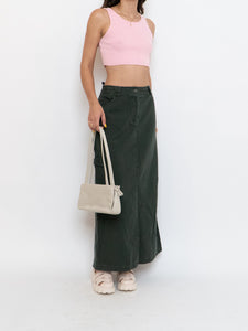 Vintage x Made in Hong Kong x Cotton Forest Green Maxi Skirt (M, L)