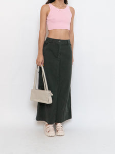 Vintage x Made in Hong Kong x Cotton Forest Green Maxi Skirt (M, L)