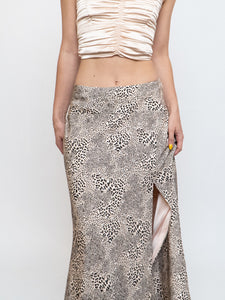 LOVERS AND FRIENDS x Nude Cheetah Satin Skirt (XS-M)