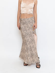 LOVERS AND FRIENDS x Nude Cheetah Satin Skirt (XS-M)
