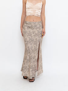 LOVERS AND FRIENDS x Nude Cheetah Satin Skirt (XS-M)