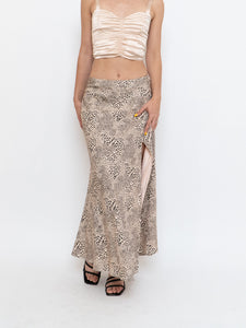 LOVERS AND FRIENDS x Nude Cheetah Satin Skirt (XS-M)