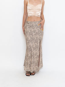 LOVERS AND FRIENDS x Nude Cheetah Satin Skirt (XS-M)