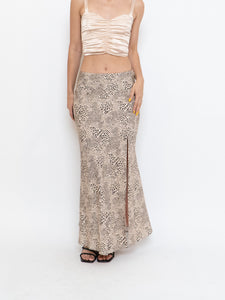 LOVERS AND FRIENDS x Nude Cheetah Satin Skirt (XS-M)