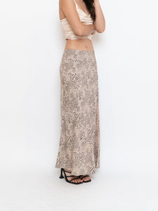 LOVERS AND FRIENDS x Nude Cheetah Satin Skirt (XS-M)