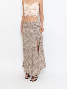 LOVERS AND FRIENDS x Nude Cheetah Satin Skirt (XS-M)