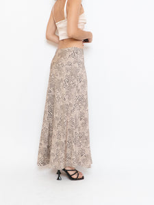 LOVERS AND FRIENDS x Nude Cheetah Satin Skirt (XS-M)